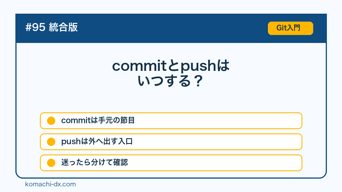 commitとpushはいつする?作業中・ステージング・commit・pushを実務の流れで理解する