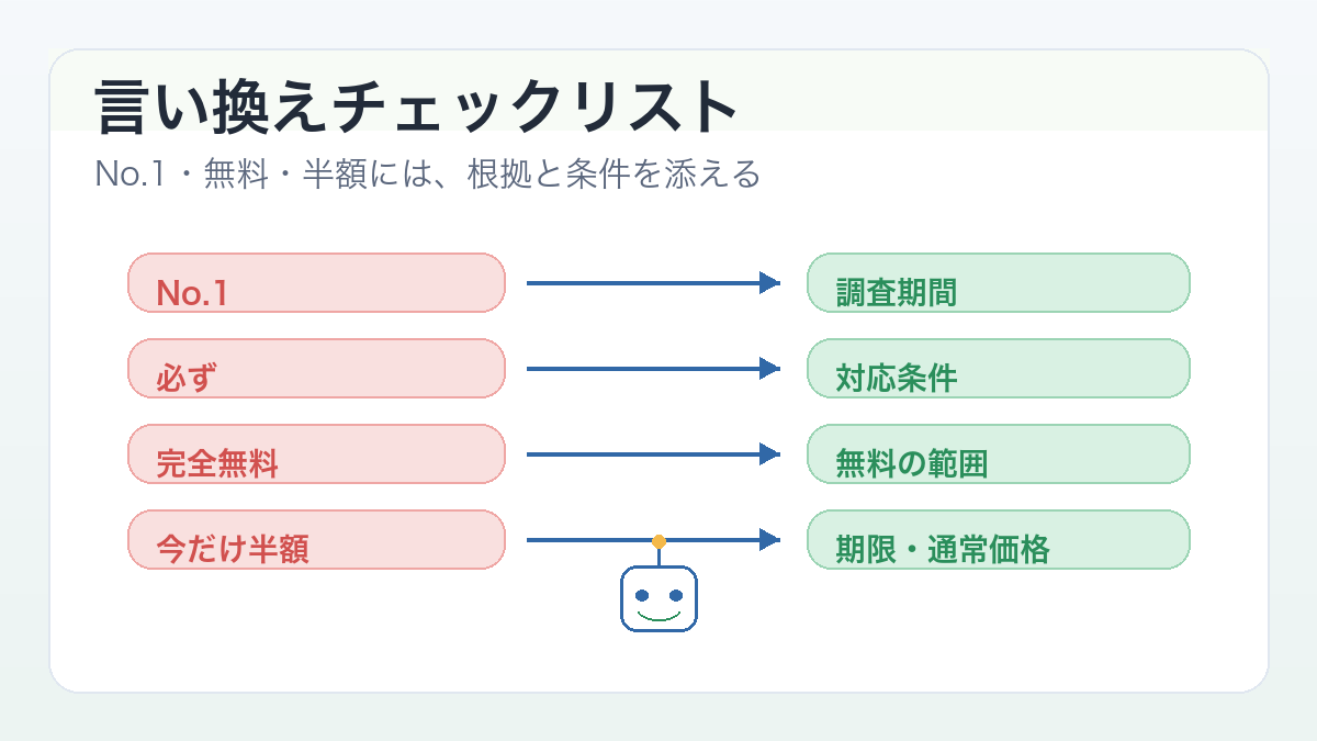 強い広告表現を安全寄りに言い換えるチェックリスト