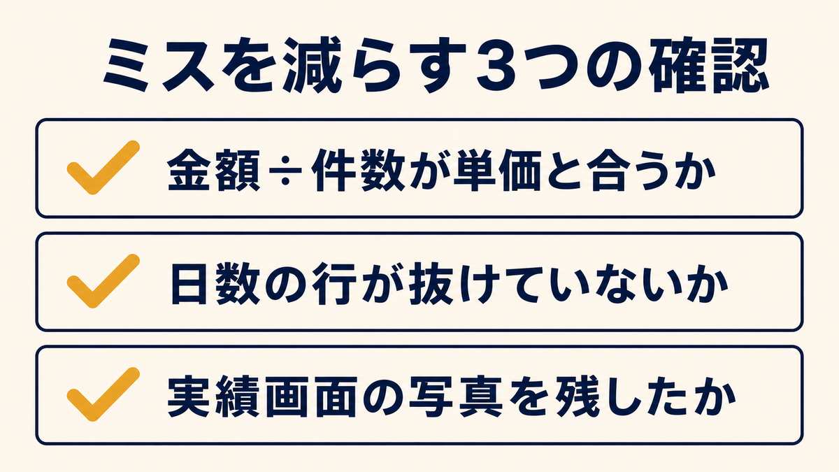 ミスを減らす3つの確認