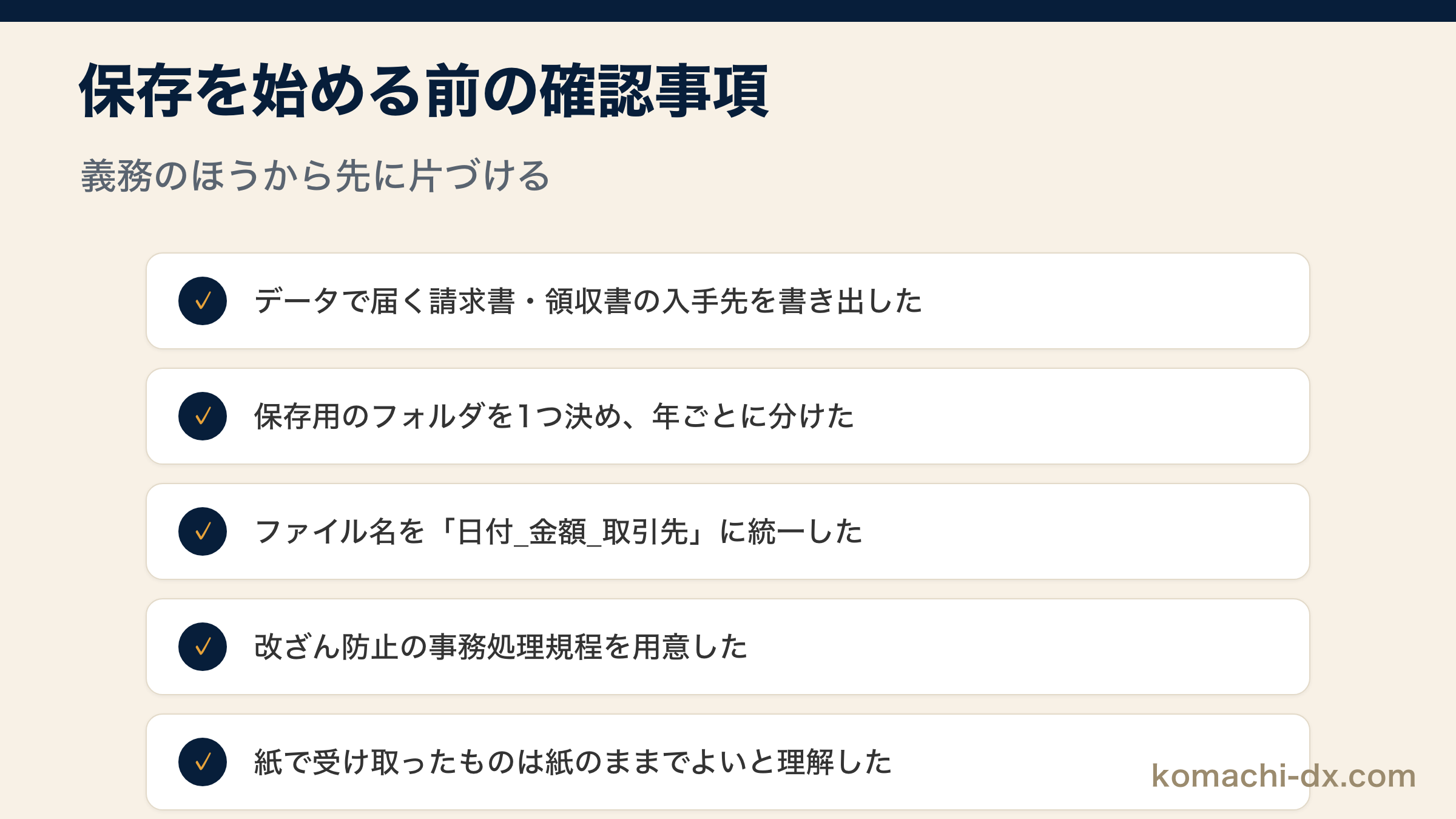 保存を始める前の確認事項